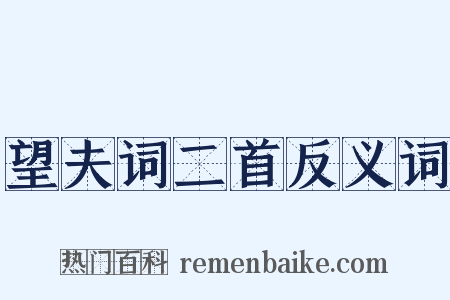 望夫词二首反义词是什么意思的图片